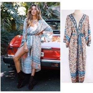 Boho Gypsy Cotton Kimono Robe NEW